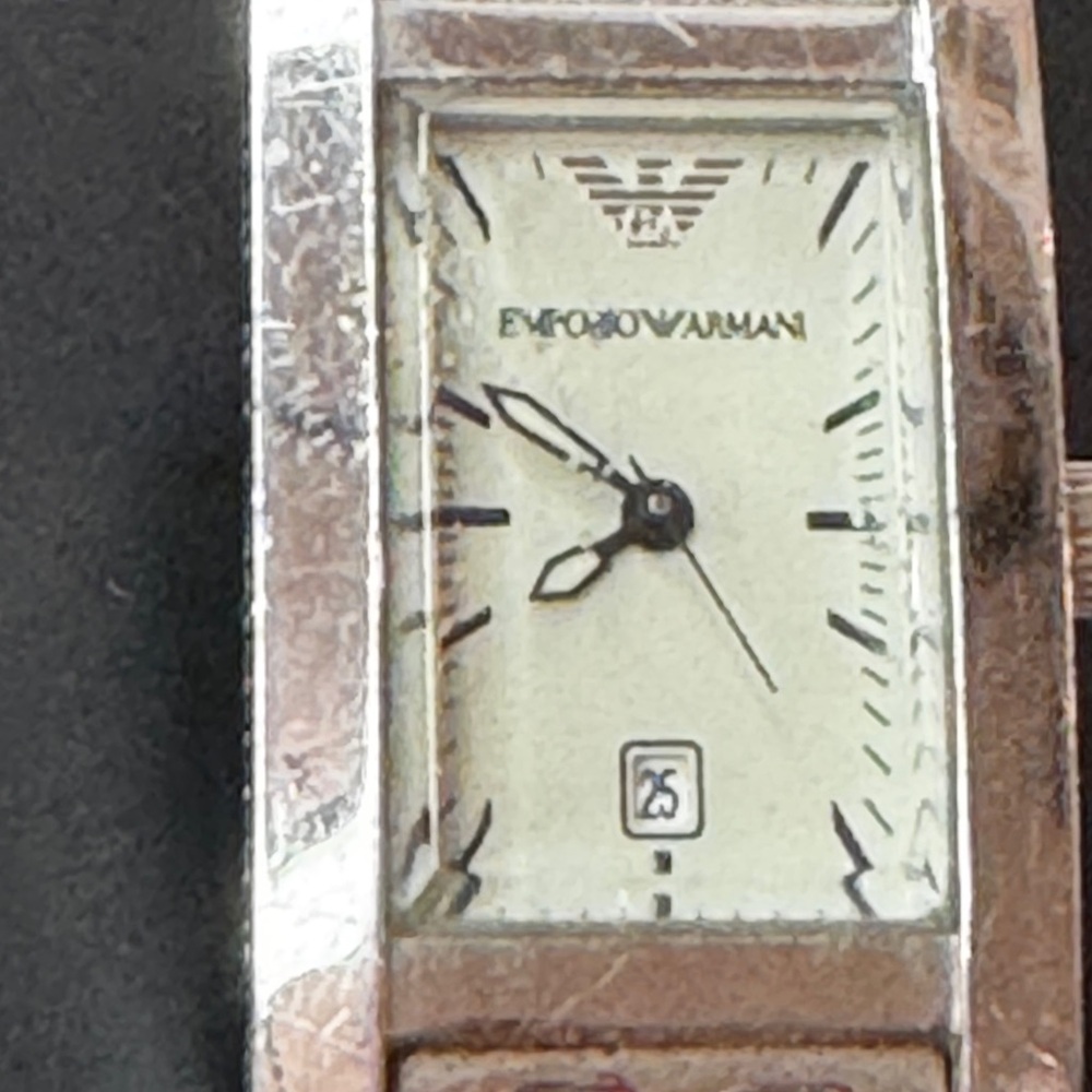Emporio Armani Rectangular Stainless Steel Watch - Picture 5 of 10